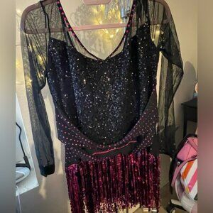 Dance/Costume Black and Pink Sequin Dress